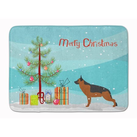 Carolines Treasures German Shepherd Merry Christmas Tree Machine Washable Memory Foam Mat BB2942RUG